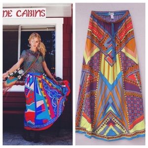 Tribal Print Maxi Skirt