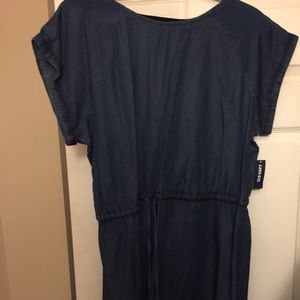 Denim waist tie denim dress