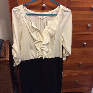 Black and cream dress from LOFT