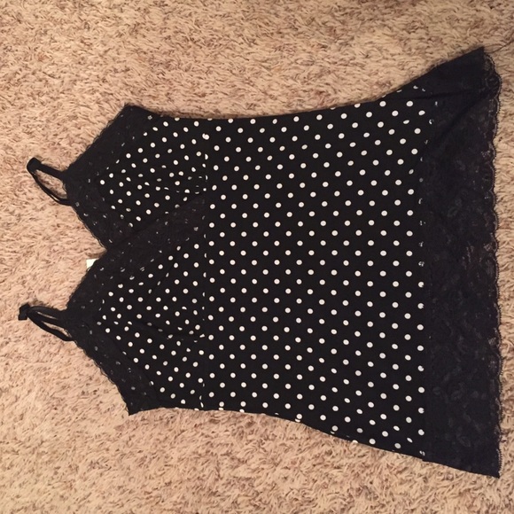 White House Black Market black polka dot tank