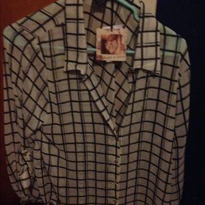 Plaid chiffon top
