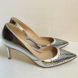 J Crew Valentina metallic perforated pumps 8