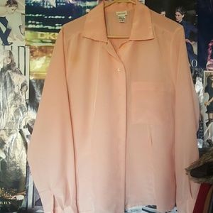 Peach button down shirt