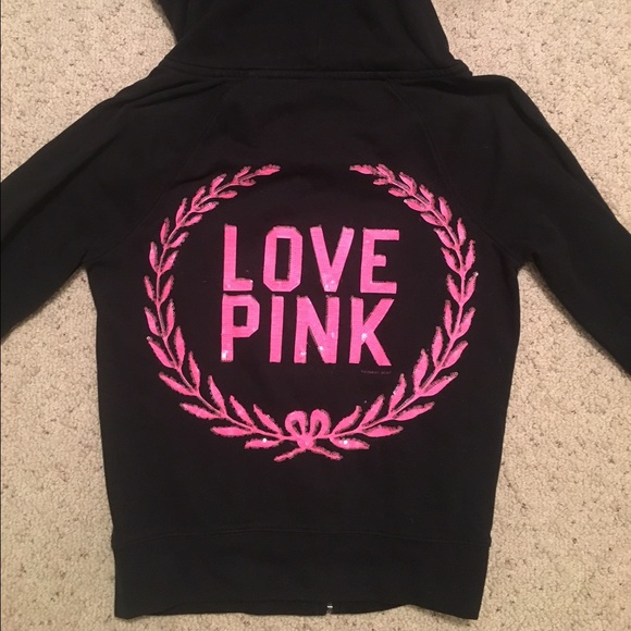 Love vs pink bright pink hoodie
