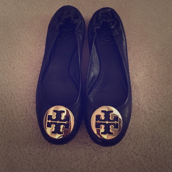 Tory Burch Black Reva Ballerina Flats