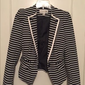Black and white striped blazer