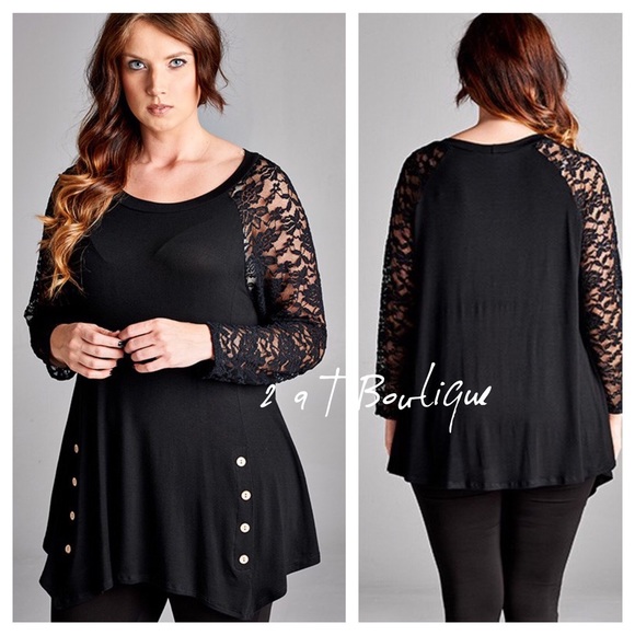 2 a T Boutique  Tops - 🎉SALE   🎉 PLUS SIZE Lace sleeve tunic