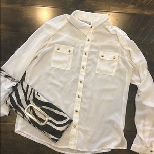 Sheer white button up
