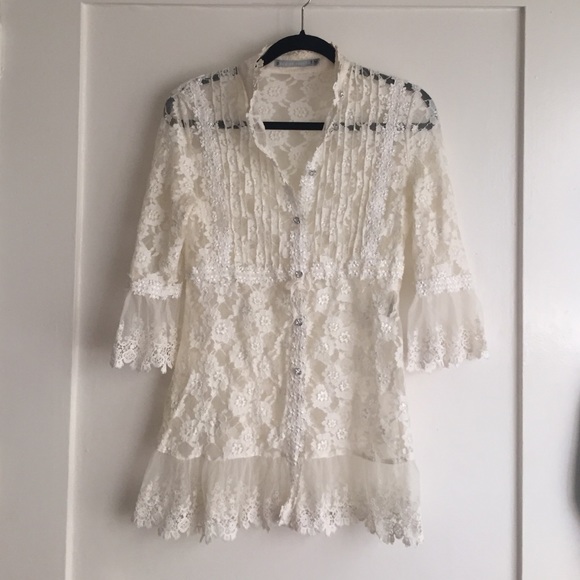 Romantic lace sheer duster. Very pretty