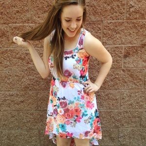 Floral High Low Dress