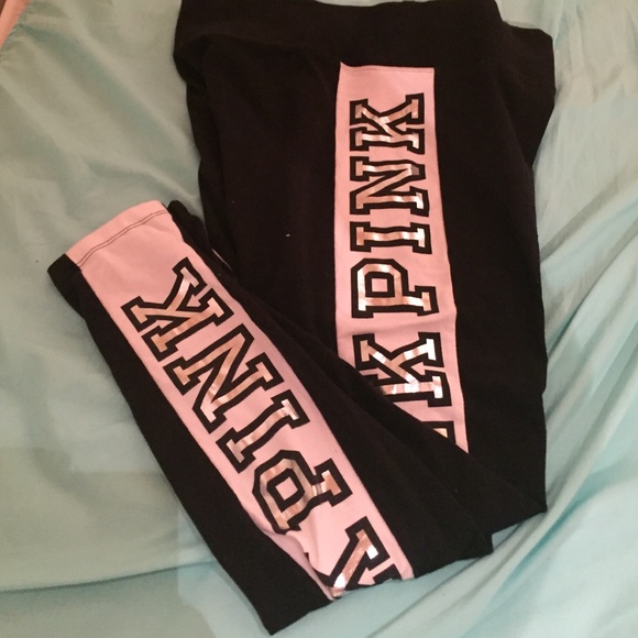 Victoria secret pink metallic skinny yoga pants