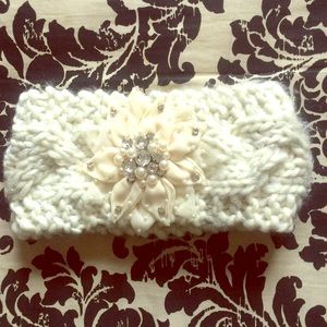 NEW Ivory Cold Weather Headband w Metallic Detail