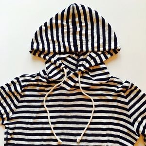 J Crew Striped Long Sleeved Hoodie
