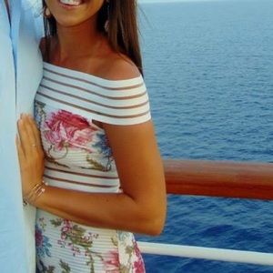 White Floral Cocktail Dress