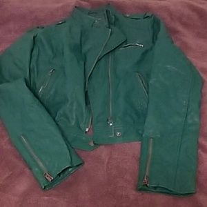 Teal pleather jacket