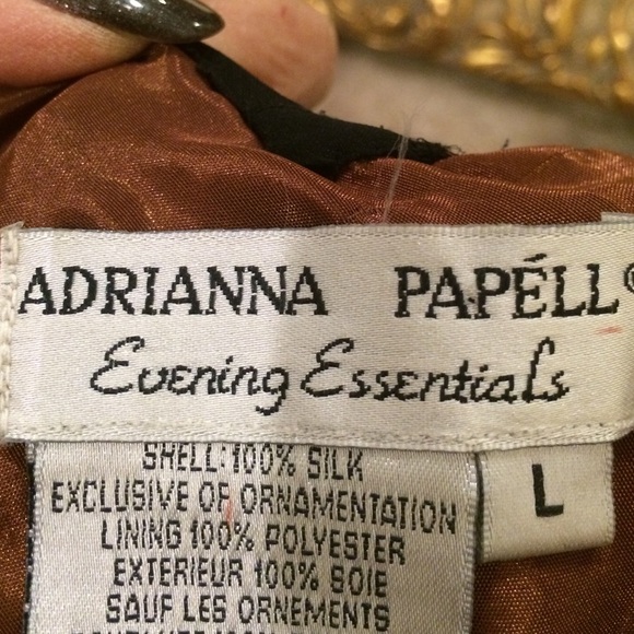 Adrianna Papell Vneck copper bead/black silk - Picture 4 of 4