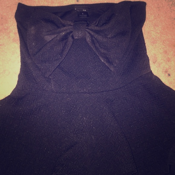 Black halter top with bow