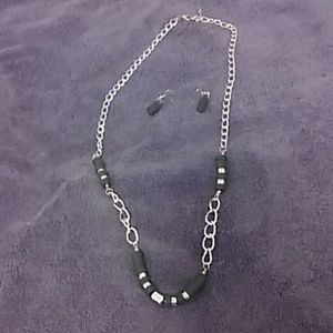 Green and gold statement necklace