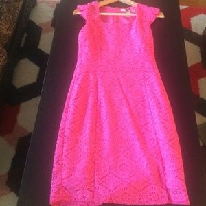 Bright pink lace dress - Forever 21