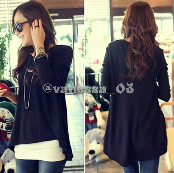 Tops - Hi-Lo Long Sleeve Semi-Sheer Shirt.
