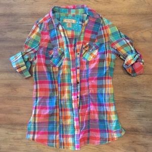 multi colored plaid shirt womens