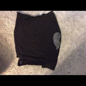 Black and red polka dot shirt