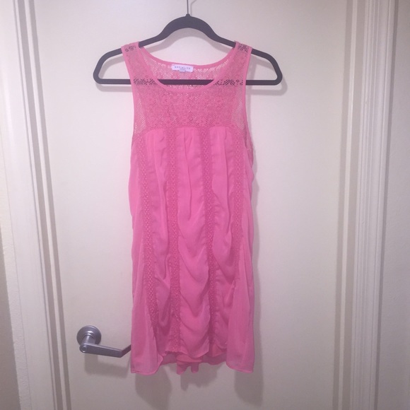 Pink Lace/Ruffle Dress