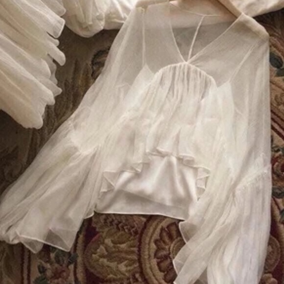Silk-Chiffon drape blouse