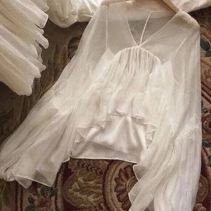 Silk-Chiffon drape blouse