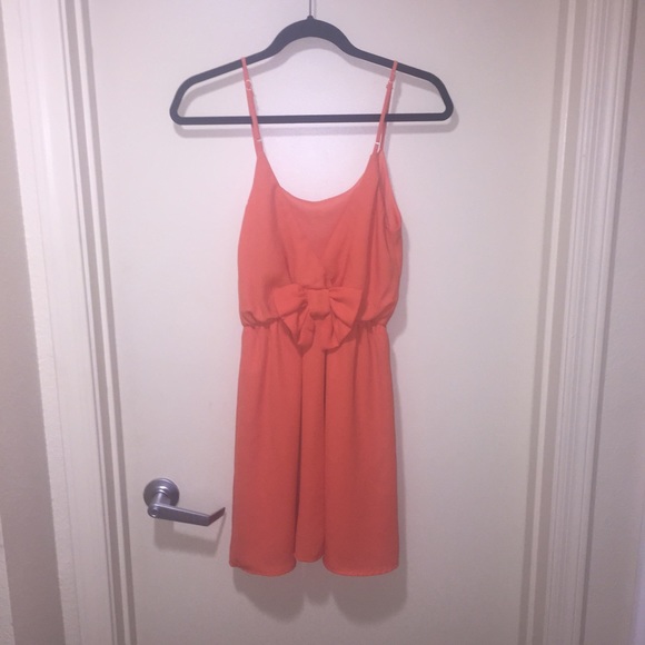 Orange Dress with Back Bow - Picture 2 of 2