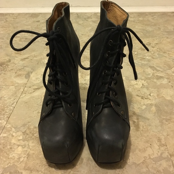 Jeffrey Campbell Lita Black Washed Clear Heel