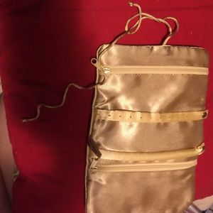 Avon gold shimmer cosmetic bag