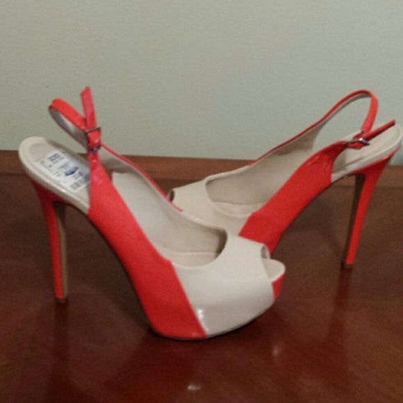 Orange/nude heels