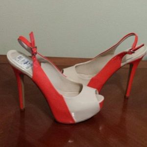 Orange/nude heels