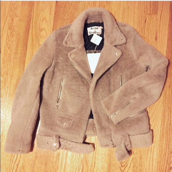 Acne Shearling Moto Jacket, size 6 - Picture 3 of 3