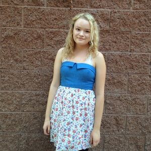 Cute Floral Strapless Dress