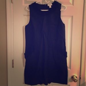 Zipper back black Loft shift dress- like new!