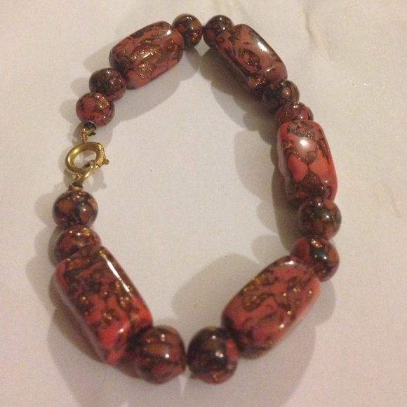Vintage copper turquoise bracelet