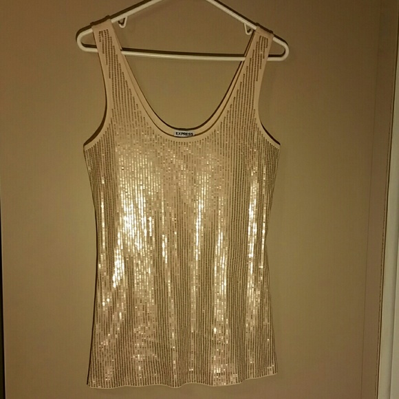 SOLD EXPRES light pinkish tank w/ rose gold sequin