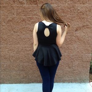 Black Peplum Top