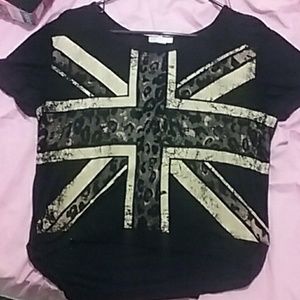 union jack/British flag high-low shirt