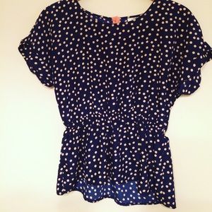 Silk polka dot peplum