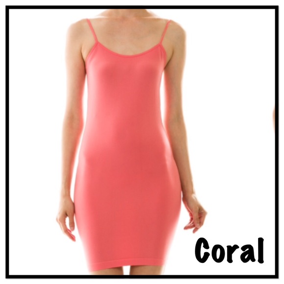 CAMI BODYCON SLIP IN CORAL NWT