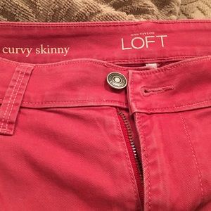 Ann Taylor LOFT skinny bright red jeans 8