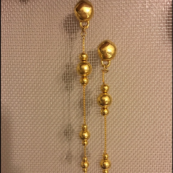Long gold earrings