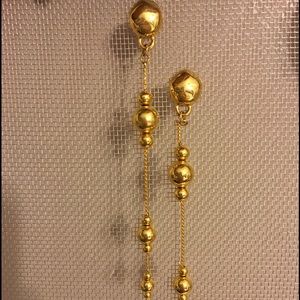 Long gold earrings
