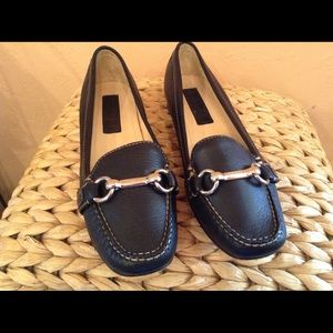 Coach Black Leather Flat Loafers
