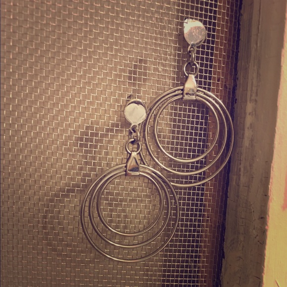 Silver multi hoop earrings