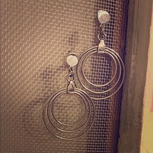 Silver multi hoop earrings