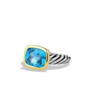 David Yurman Blue Topaz Ring with 18k Gold